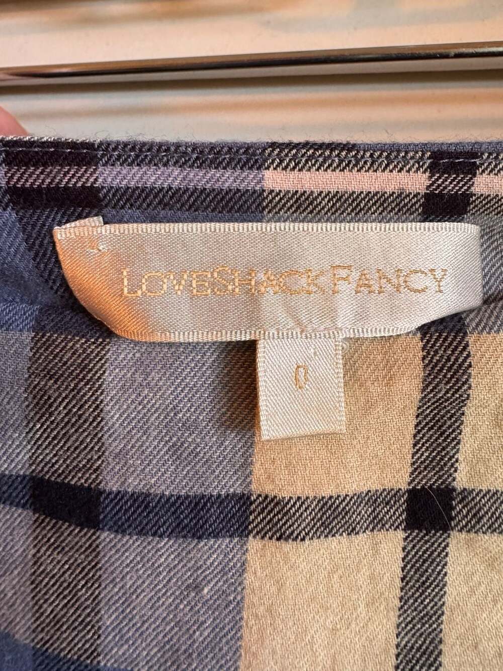 LoveShackFancy Blue Plaid Como Tiered Ruffle Mini Skirt - Picture 2 of 5